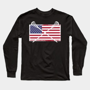 Lacrosse USA American Flag Long Sleeve T-Shirt